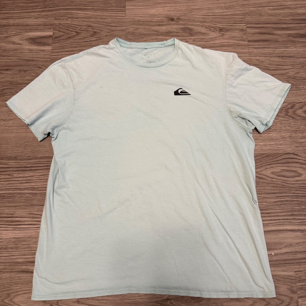 Quiksilver Mens XL Light Blue Short Sleeve Graphic Logo T-Shirt